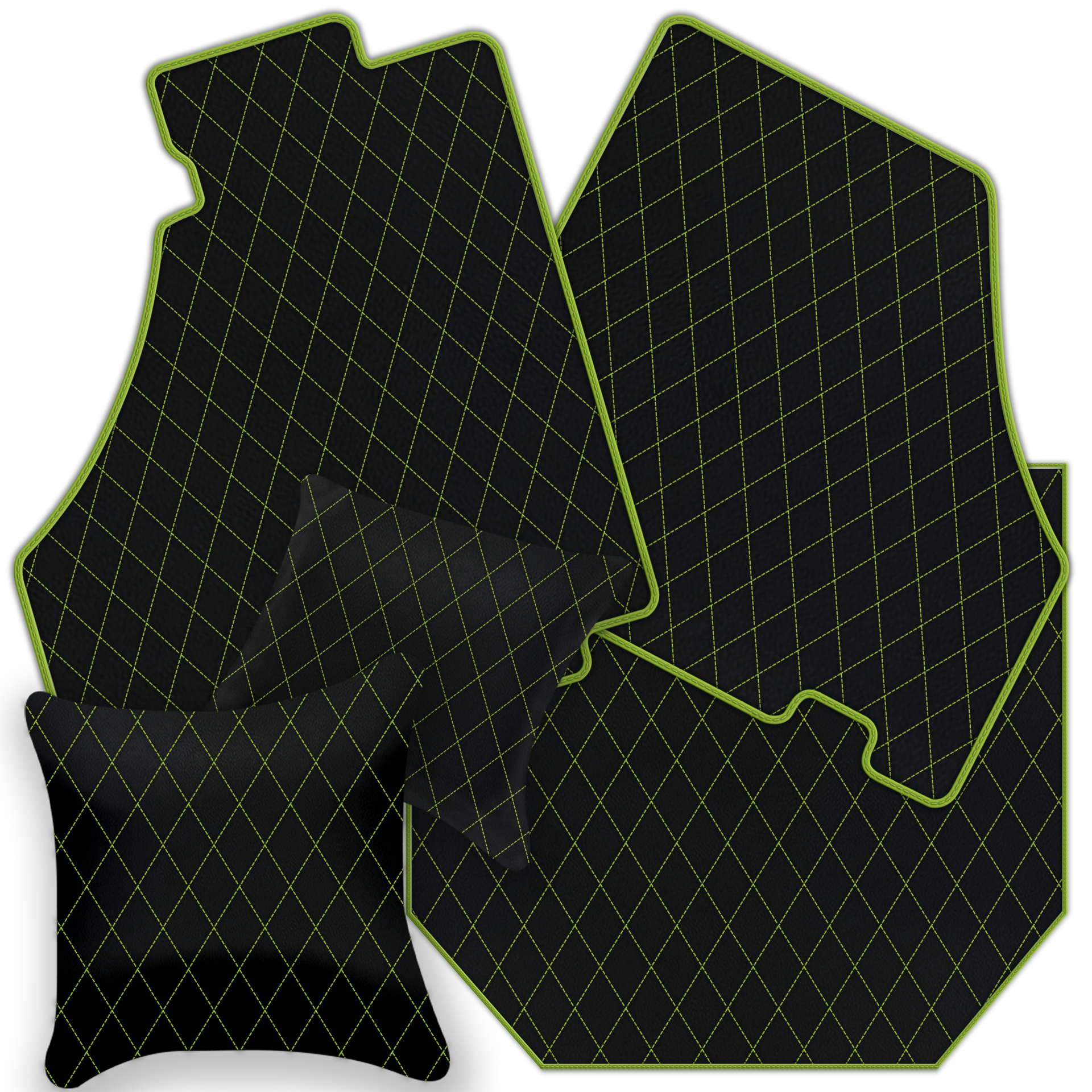 Black Floor Mats For Ferrari 360 Modena 1999-2005 With Red Alcantara Leather - AutoWin