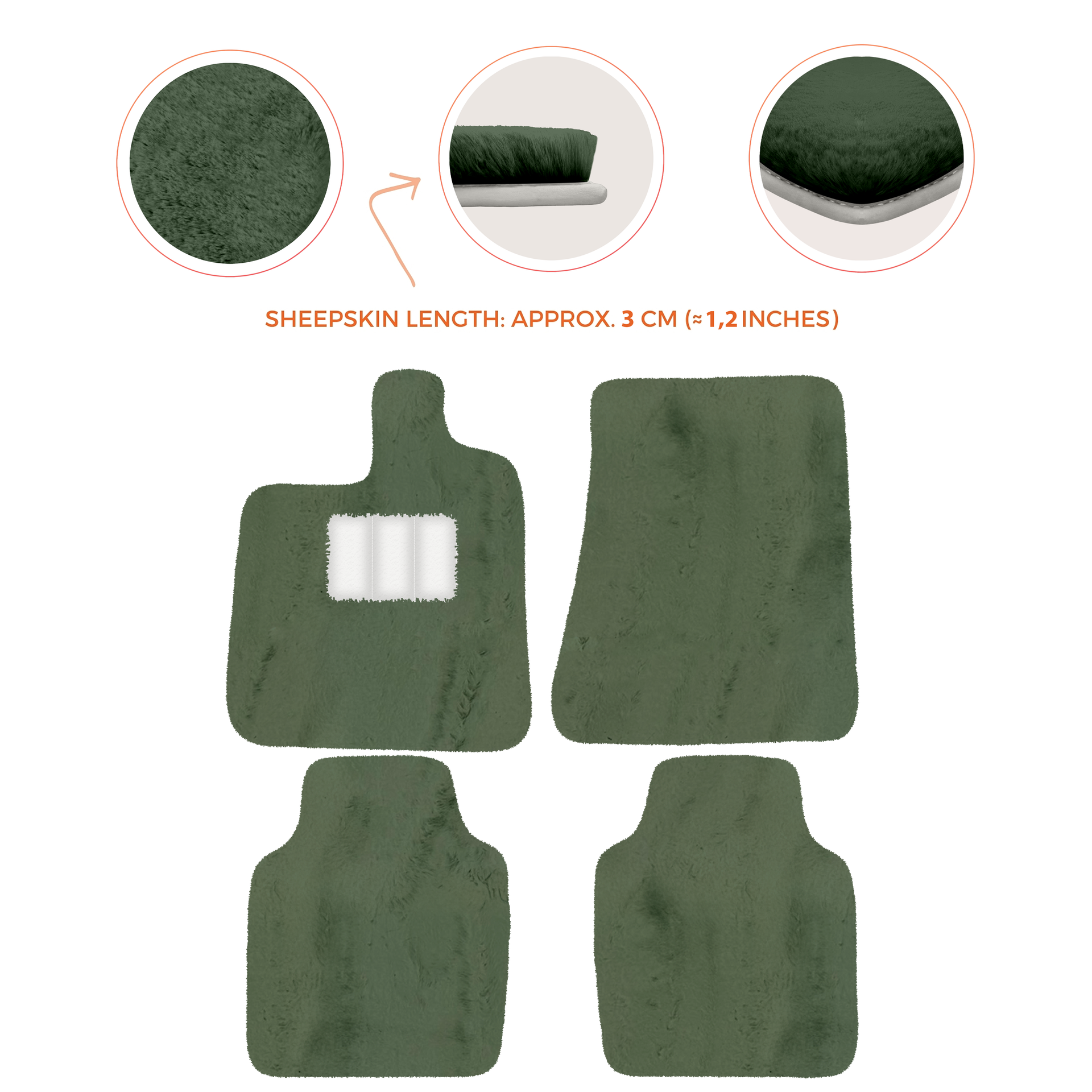 Premium Luxury Sheepskin Floor Mats for Ferrari Roma (2021-2024)