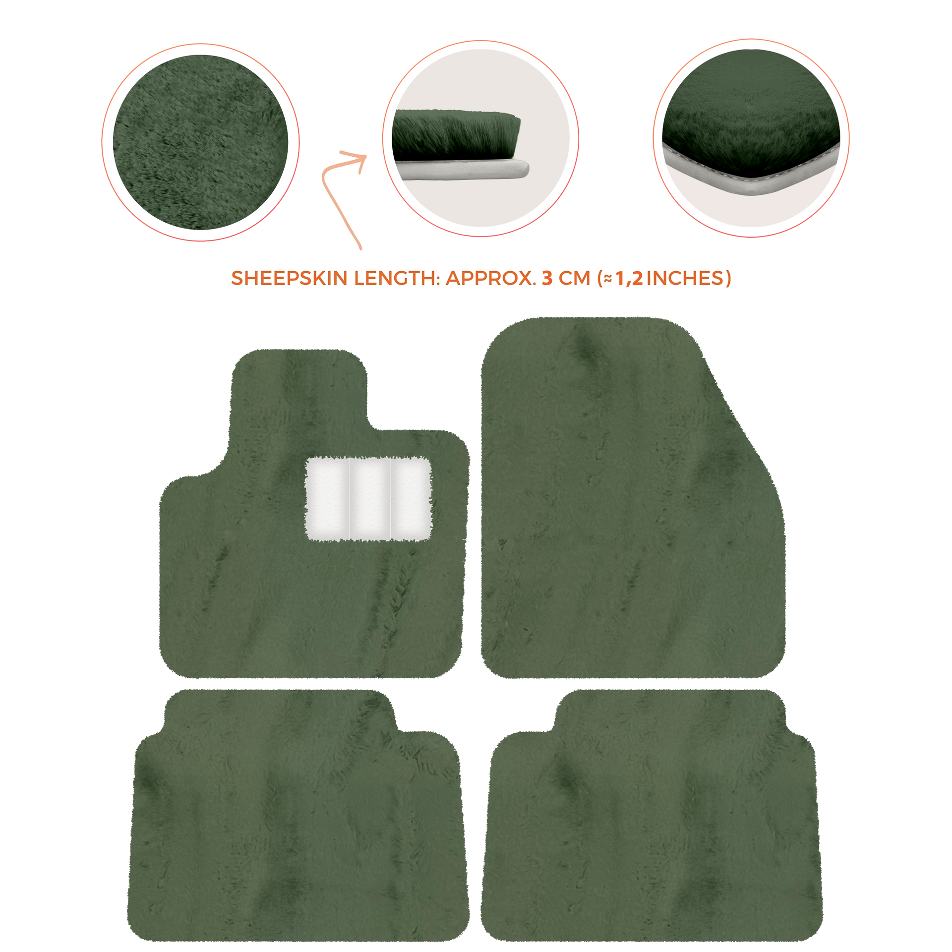 Luxury Sheepskin Floor Mats for Land Rover Discovery Sport (2015-2019)