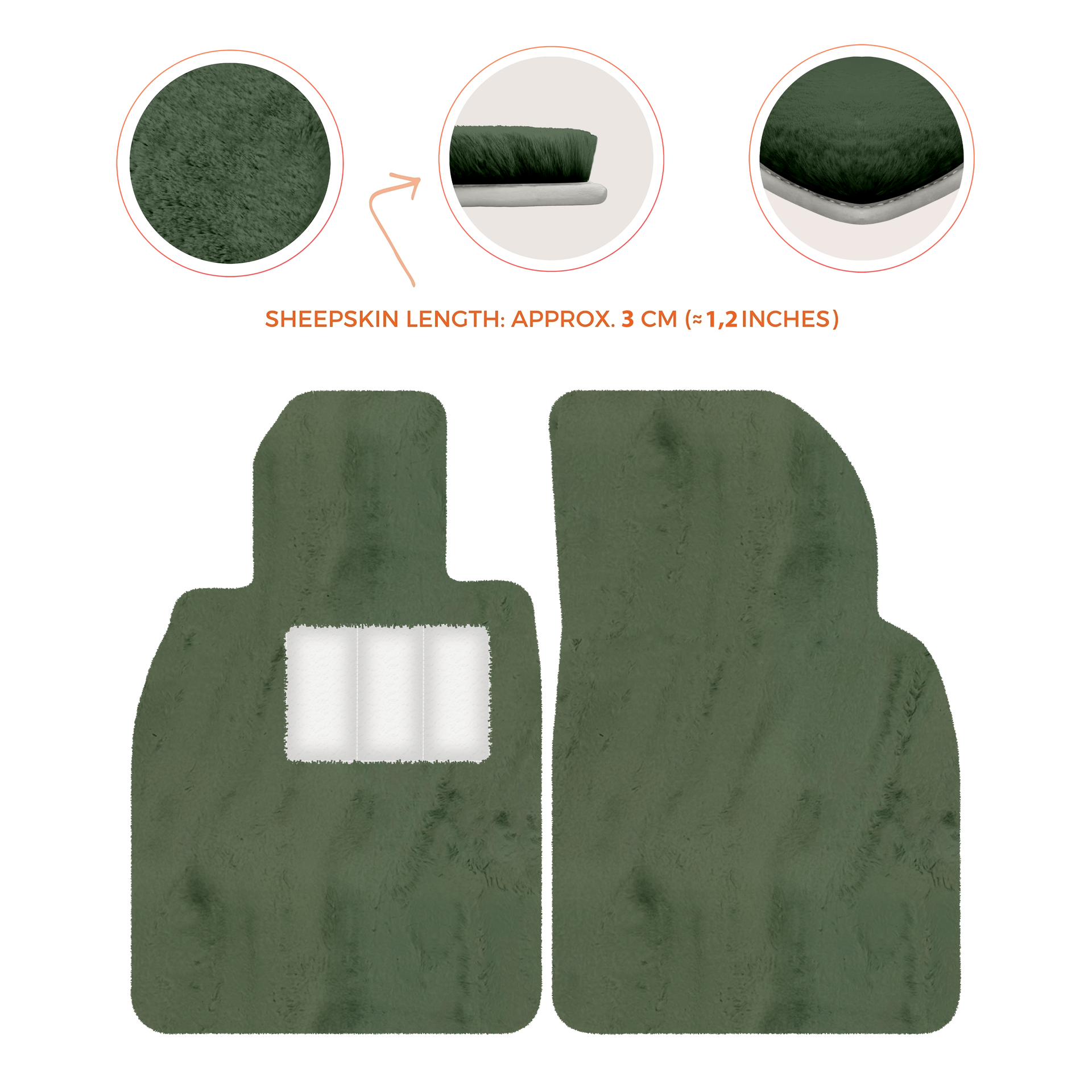 Deluxe Luxury Sheepskin Floor Mats for Porsche 911 SC (1978-1984)