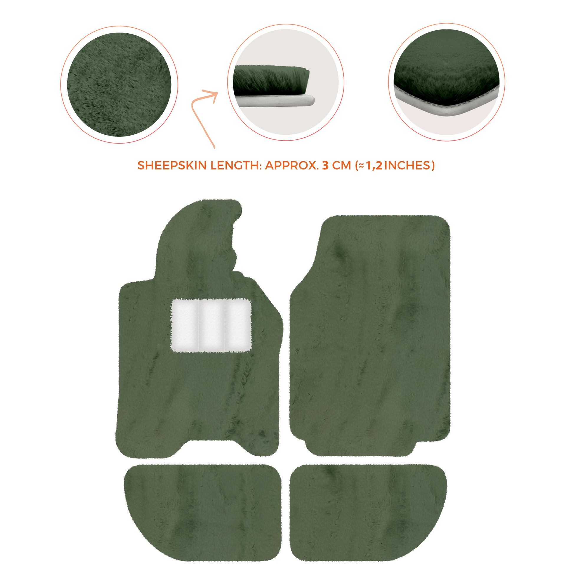 Sheepskin Floor Mats for Porsche 944 (1981-1991) | Custom Colors