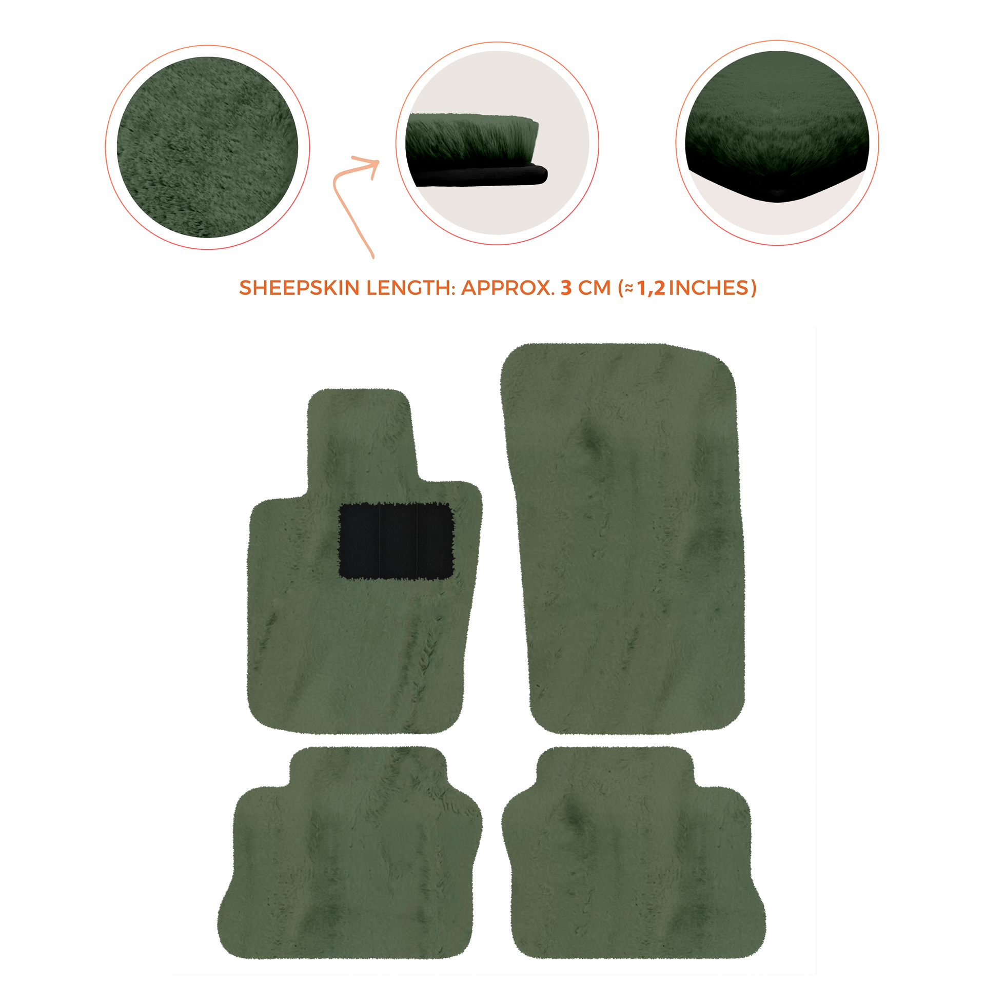 Luxurious Sheepskin Floor Mats for Porsche Panamera (2009-2016)