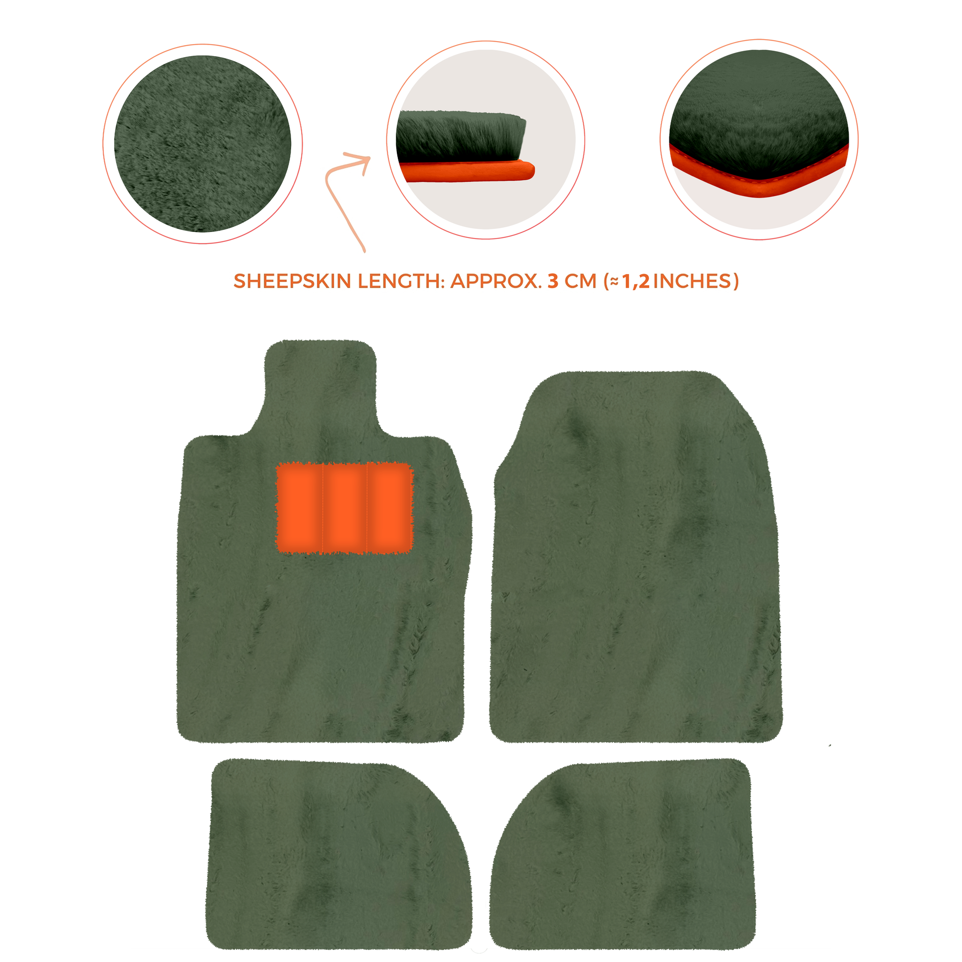 Premium Sheepskin Floor Mats for Porsche 924 (1976-1988)