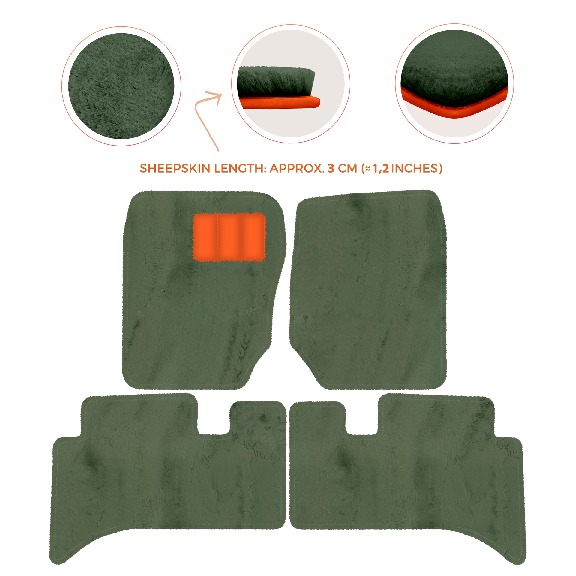 Premium Sheepskin Floor Mats for Range Rover Sport L460 (2022-2024)