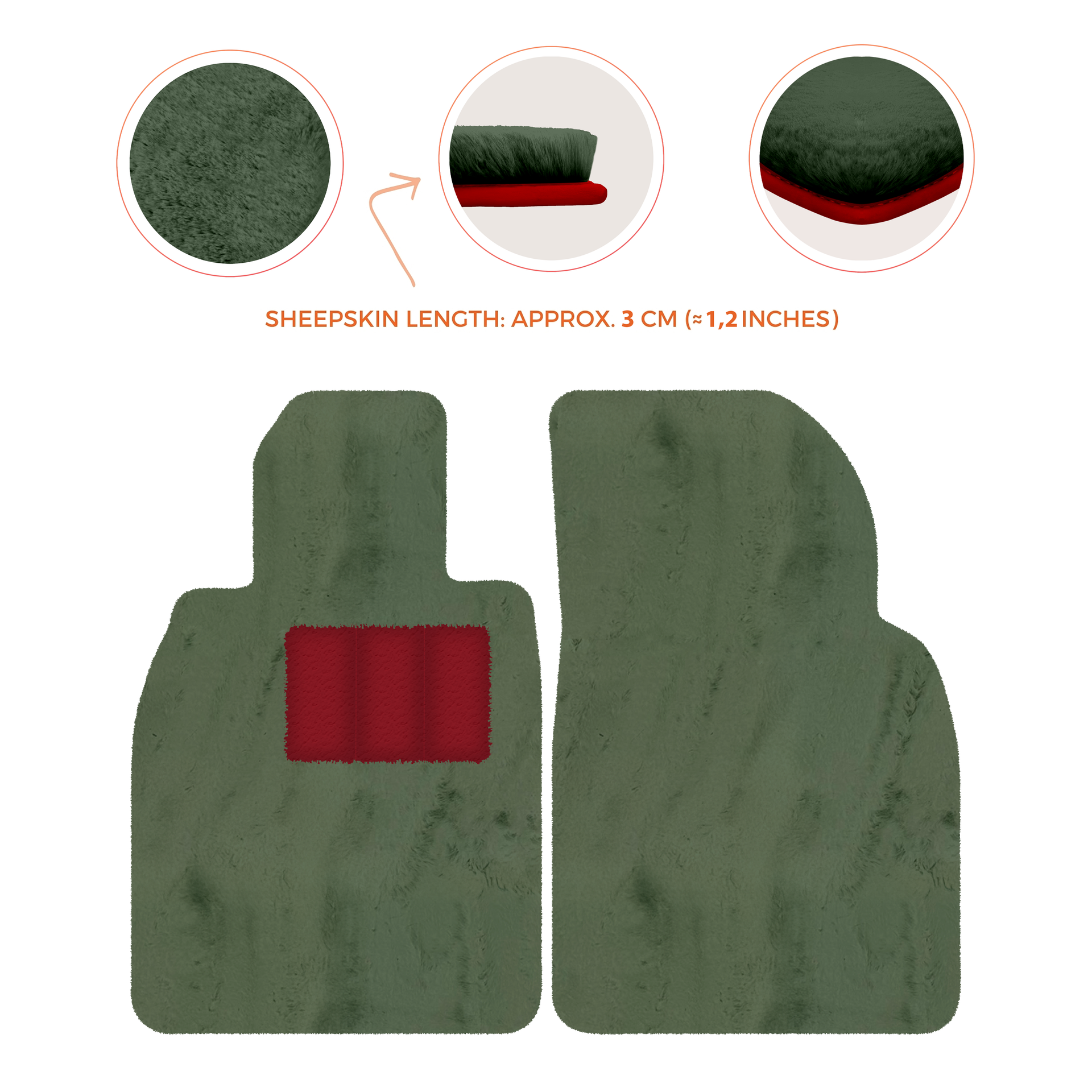 Premium Sheepskin Floor Mats for Porsche Cayenne (2018-2023)