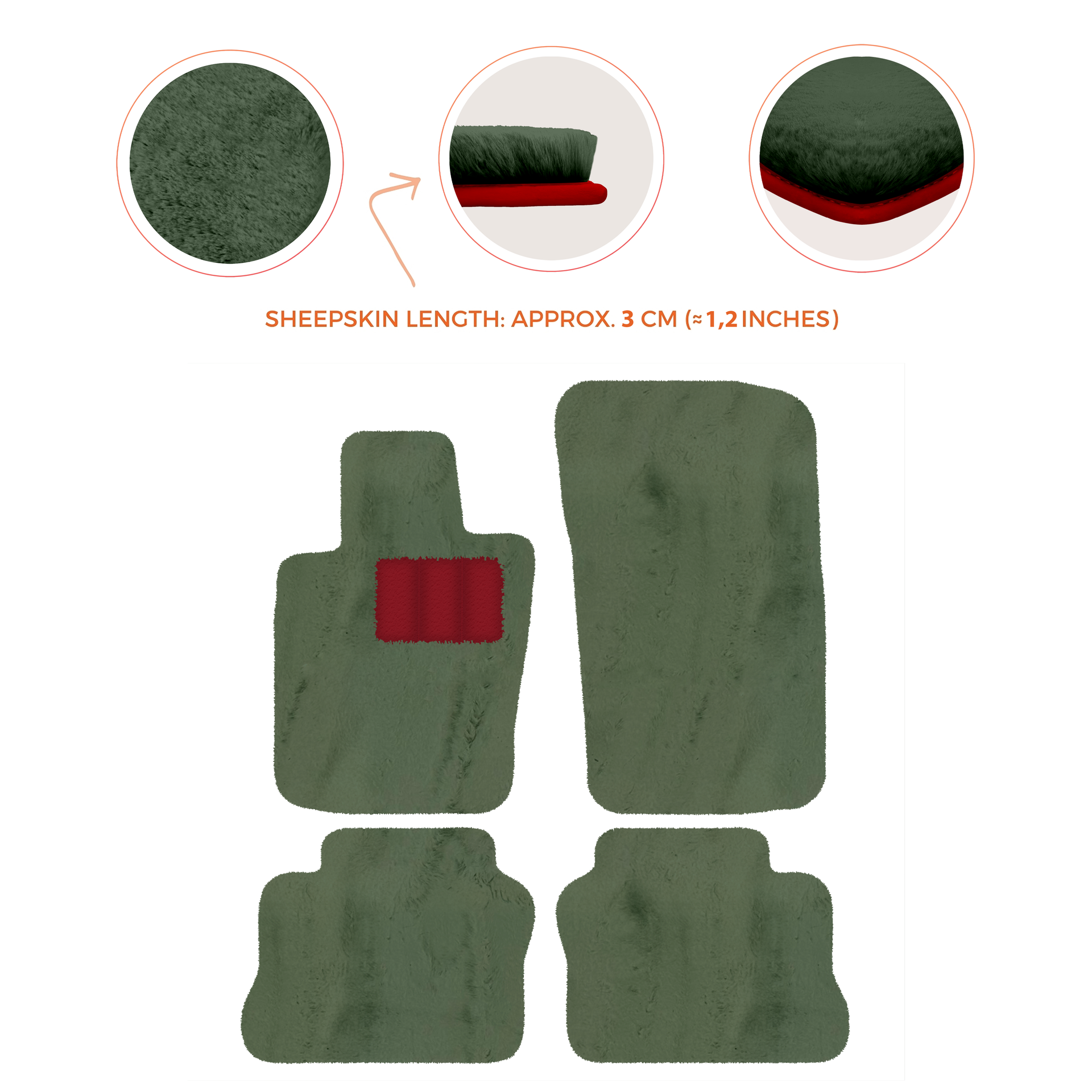 Luxurious Sheepskin Floor Mats for Porsche Panamera (2009-2016)