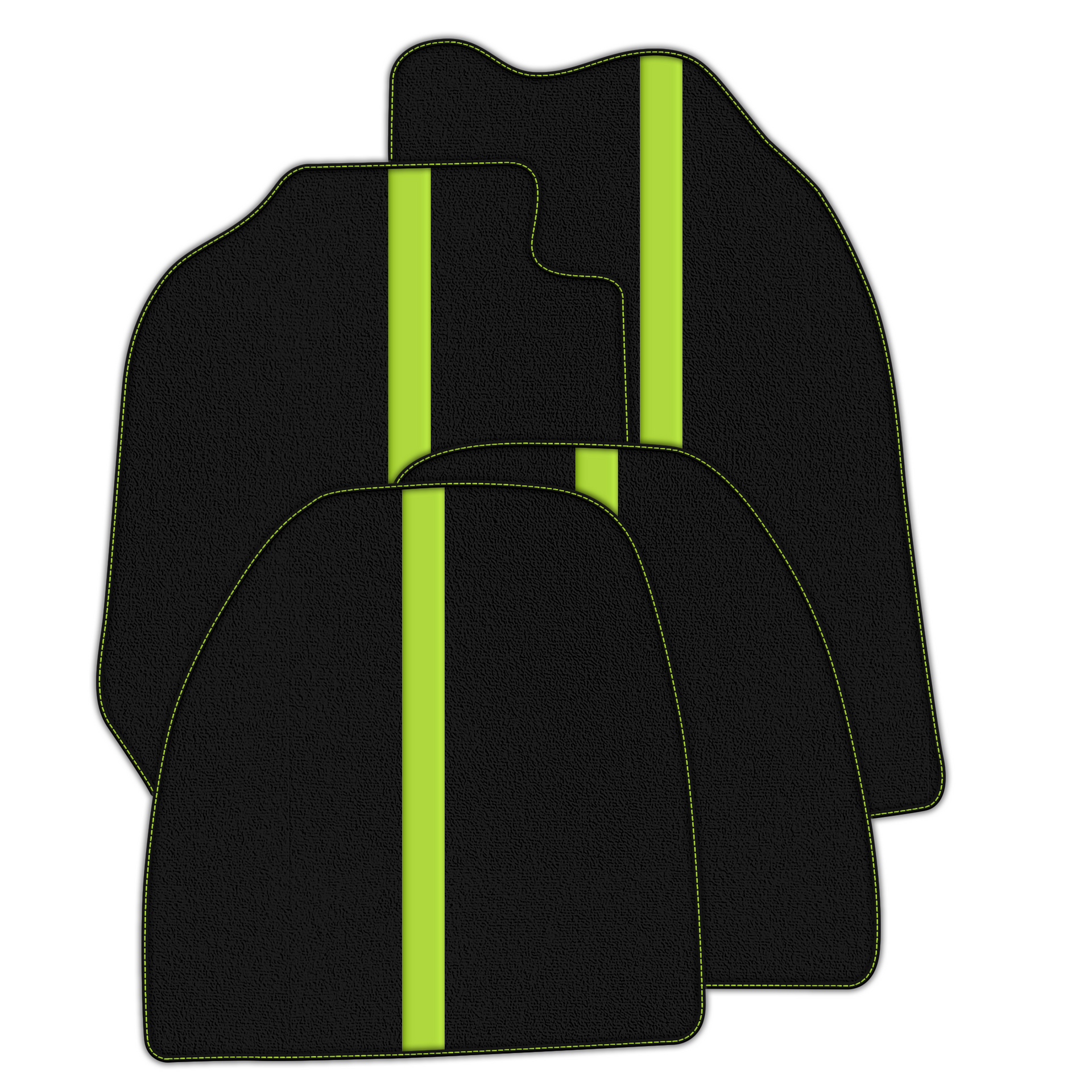 Black Floor Mats with Leather Line for Porsche 911 - 964 (1989-1994) - Various Colors