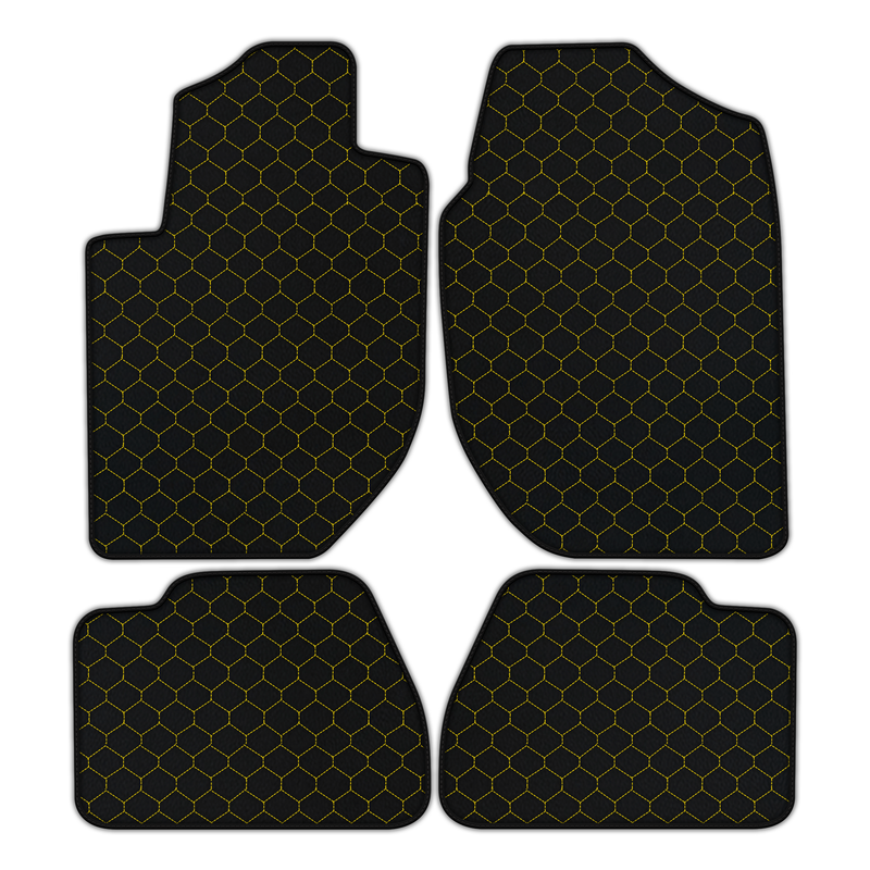 Customizable Leather Floor Mats with Hex Pattern for Land Rover Freelander (2003-2007)