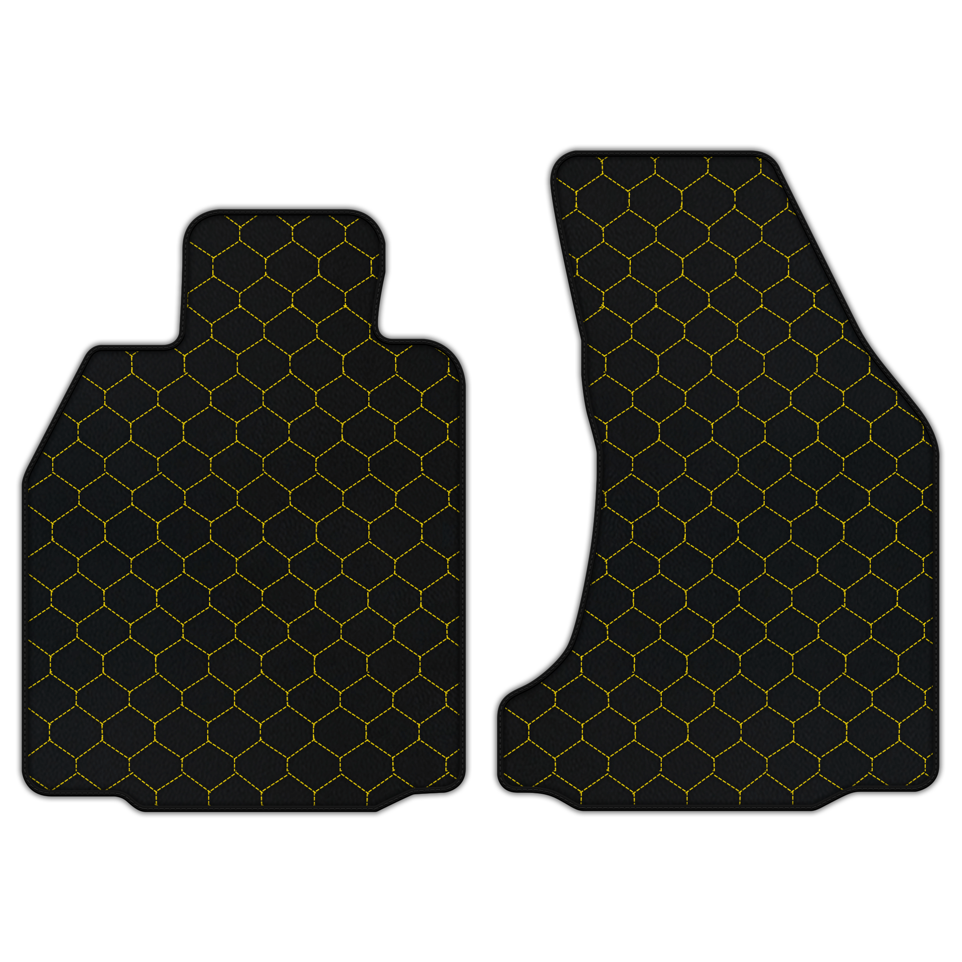 Custom Porsche 987 Cayman Leather Floor Mats | Double Diamond Pattern
