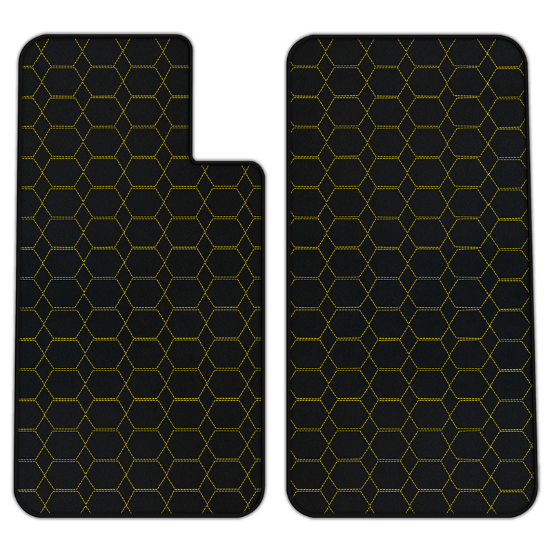 Customizable Leather Floor Mats with Hexagon Hex Pattern for Porsche 550 (1953–1956)