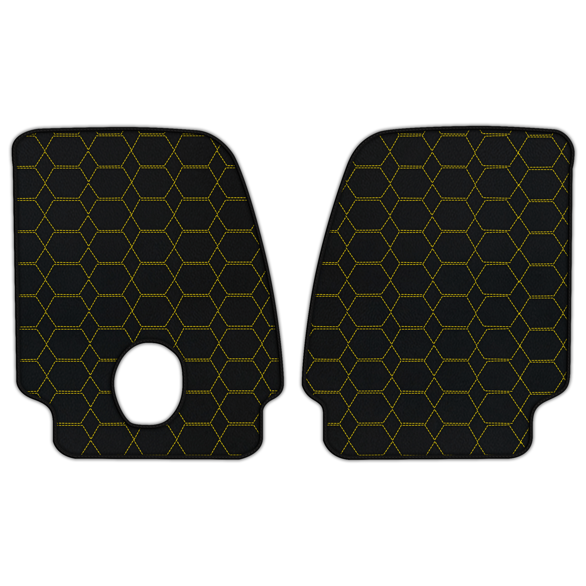 Custom Black Floor Mats for Ferrari Portofino (2018-2023) With Leather