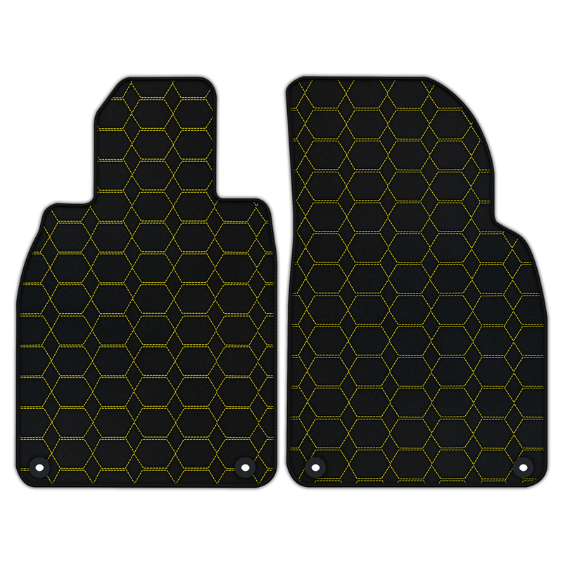 Tapis de voiture en cuir personnalisables avec motif hexagonal pour Porsche Cayman 718 (2017-2023)