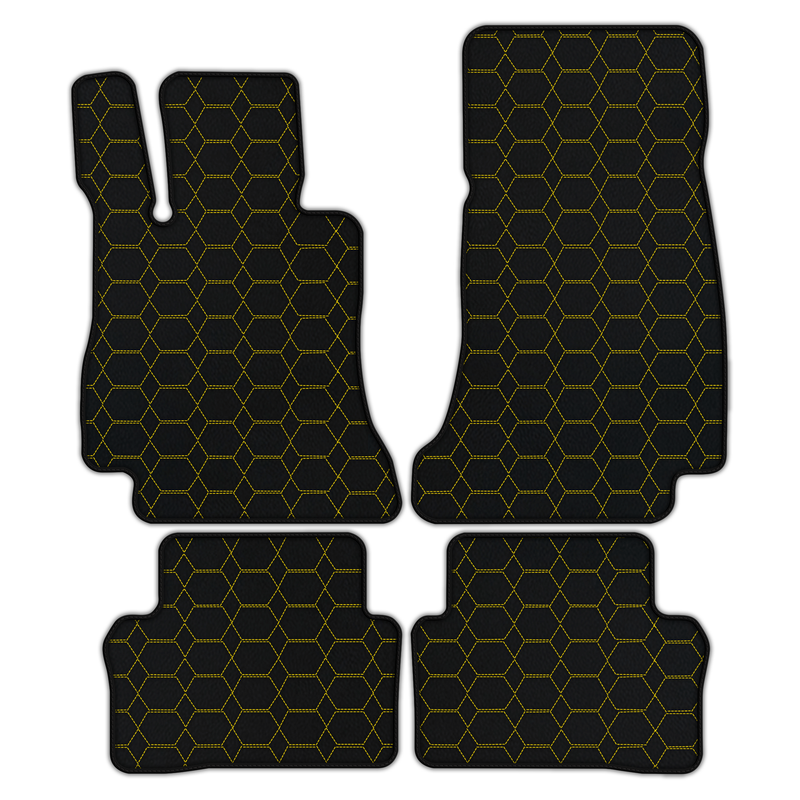 Customizable Leather Floor Mats with Hexagon Hex Pattern for Mercedes-Benz AMG GT 4-door Sedan (2018-2025)