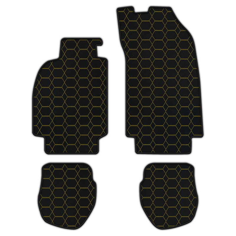 Customizable Leather Floor Mats with Hexagon Hex Pattern for Porsche 964 (1989-1994)