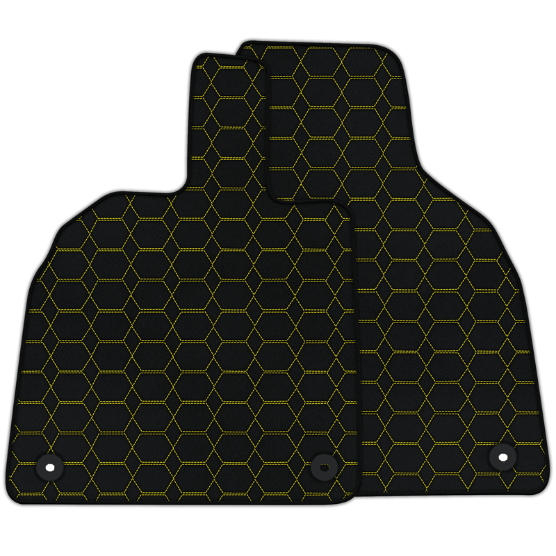 Tapis de voiture en cuir sur mesure avec motif hexagonal