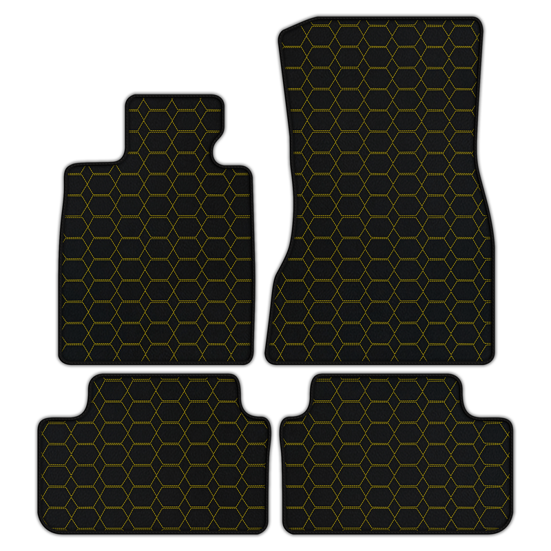 Customizable Leather Floor Mats with Hexagon Hex Pattern for BMW M5 G90 (2023-2026) Sedan