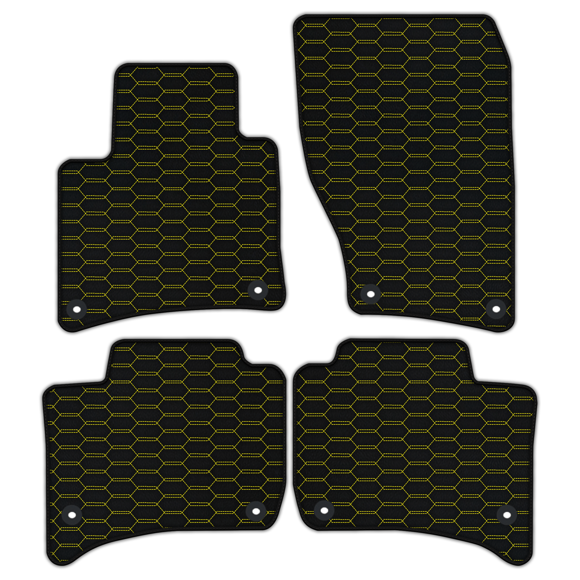 Customizable Leather Floor Mats with Interlaced Hex Pattern for Porsche Cayenne (2010-2018)