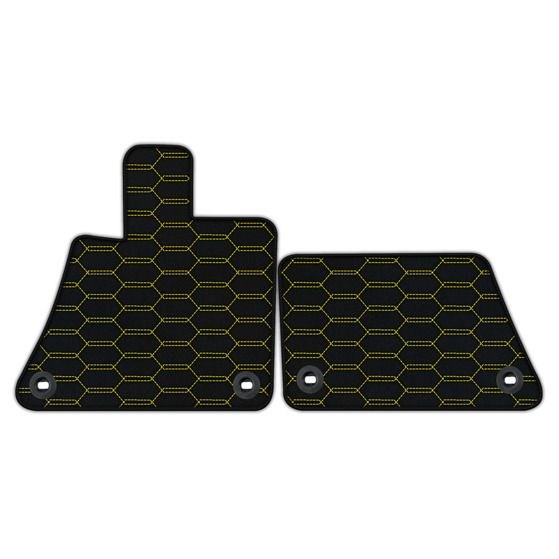 Customizable Leather Floor Mats with Interlaced Hex Pattern for Bugatti Veyron (2005-2015)