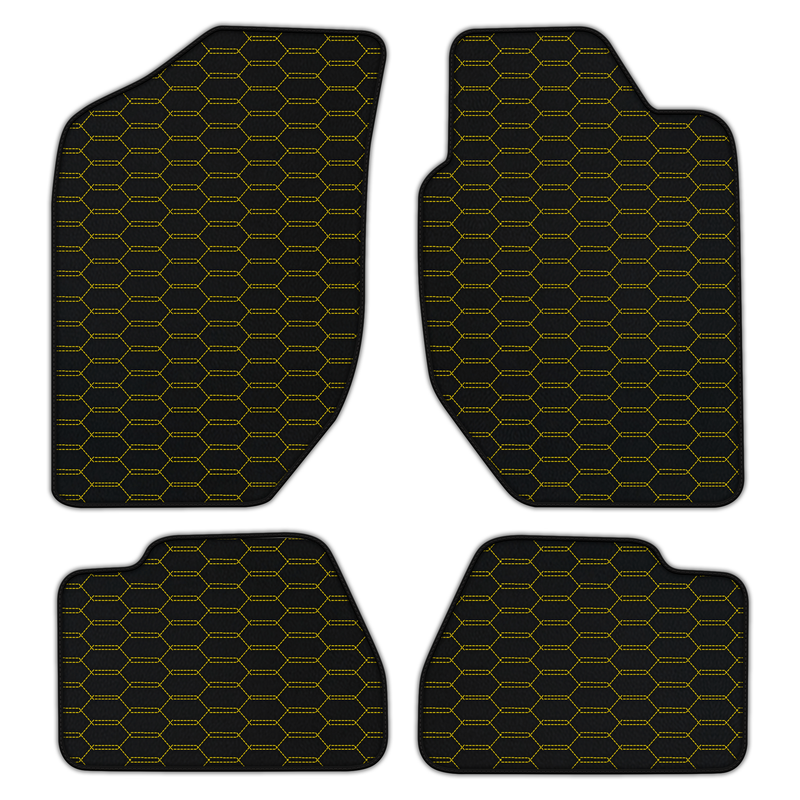 Customizable Leather Floor Mats with Intrelaced Hex Pattern for Land Rover Freelander (1997-2003) Automatic/Manual