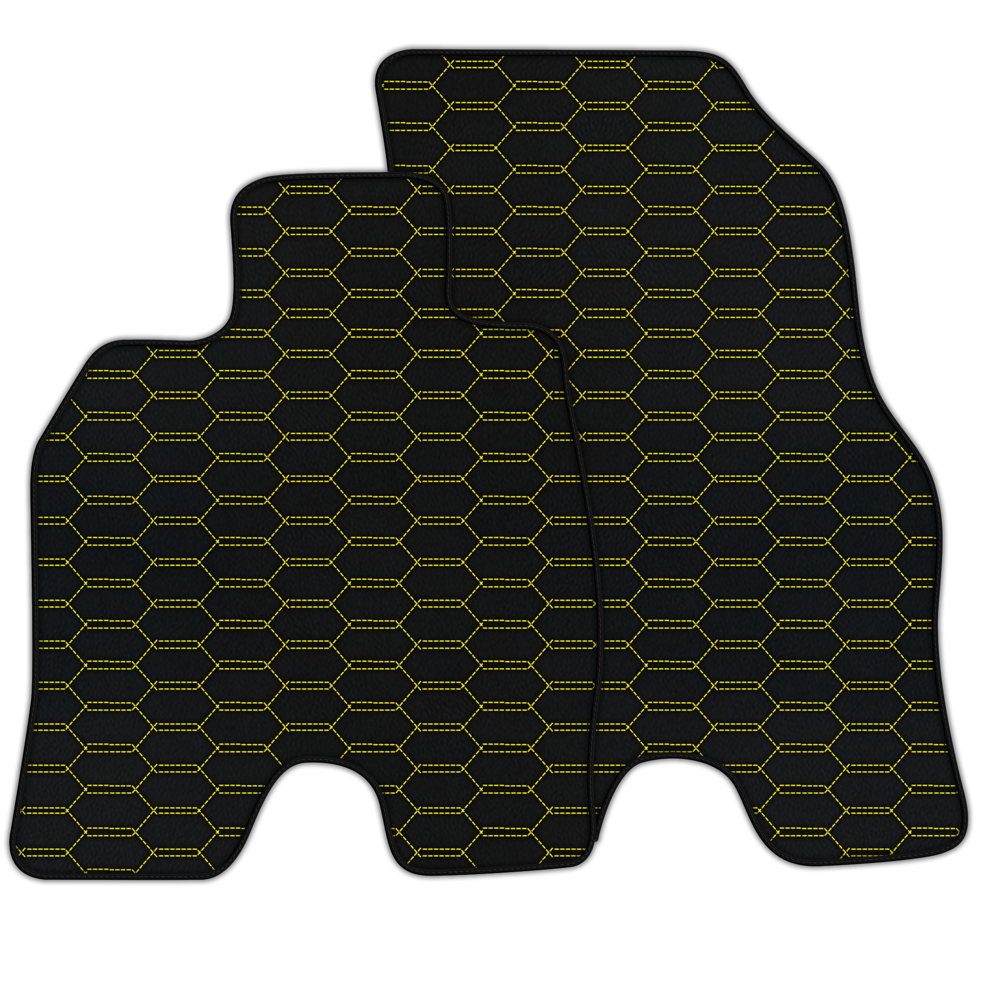 Customizable Leather Floor Mats with Interlaced Hex Pattern for BMW i8 Series l12 I15