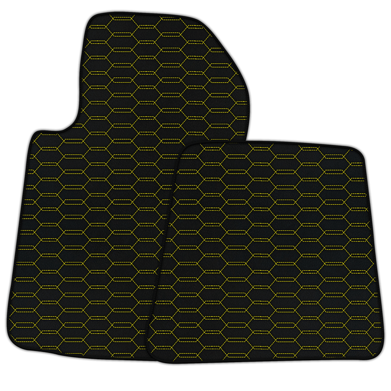 Customizable Leather Floor Mats with Interlaced Hex Pattern for Ferrari 599 Coupe (2006-2012)