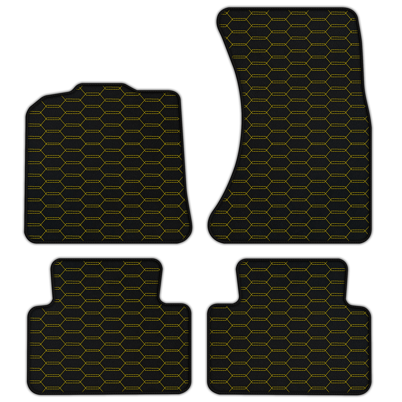 Customizable Leather Floor Mats with Interlaced Hex Pattern for Porsche Macan (2014-2023)