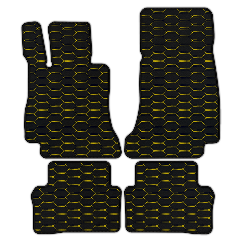 Customizable Leather Floor Mats with Interlaced Hex Pattern for Mercedes-Benz AMG GT 4-door Sedan (2018-2025)