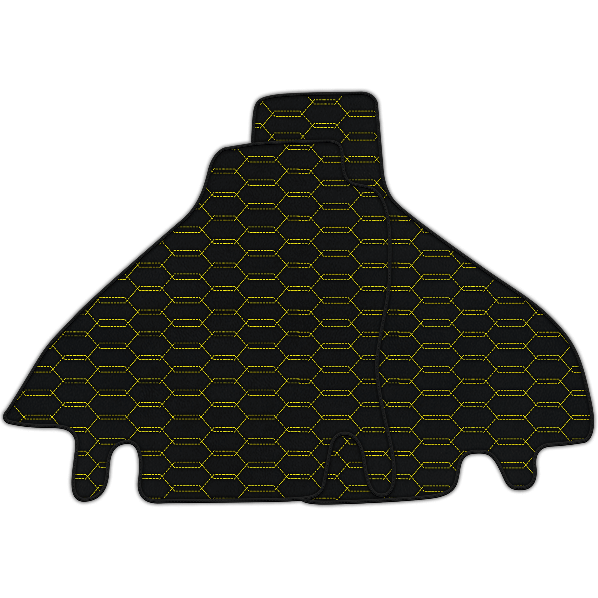 Customizable Leather Floor Mats with Interlaced Hex Pattern for Ferrari Testarossa (1984-1996)