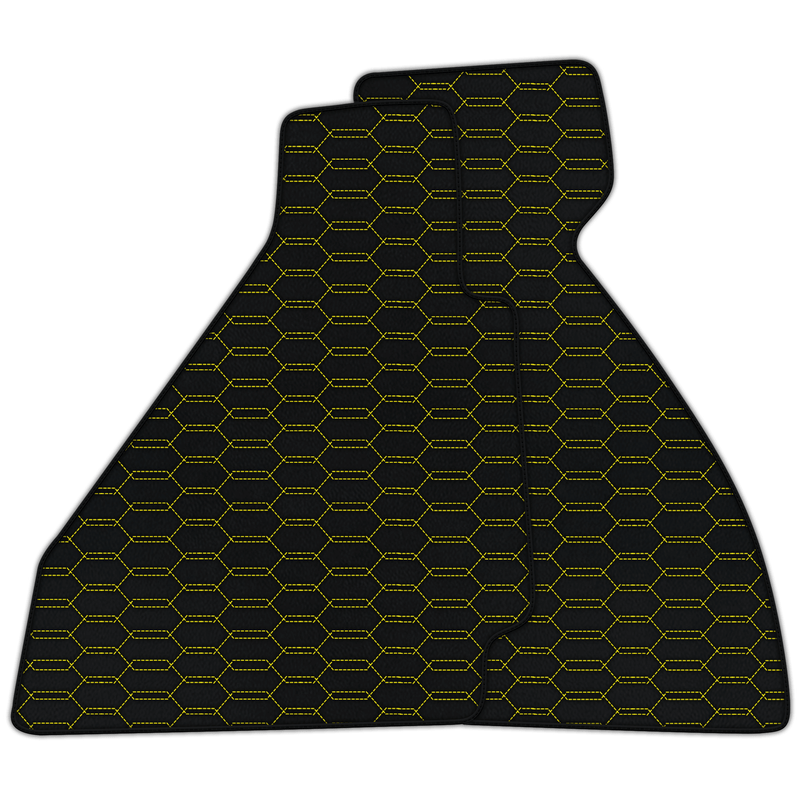 Tapis de voiture en cuir personnalisable avec motif hexagonal entrelacé pour Ferrari 328 GTB (1985-1989)