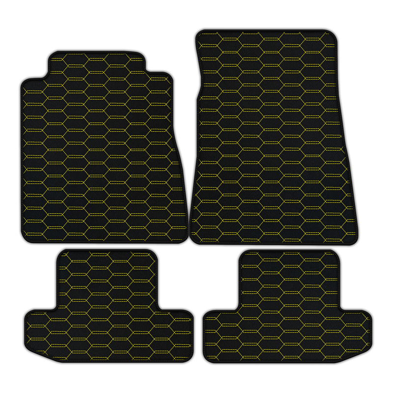 Customizable Leather Floor Mats with Interlaced Hex Pattern for Ford Mustang GT350 Shelby (2015-2021)