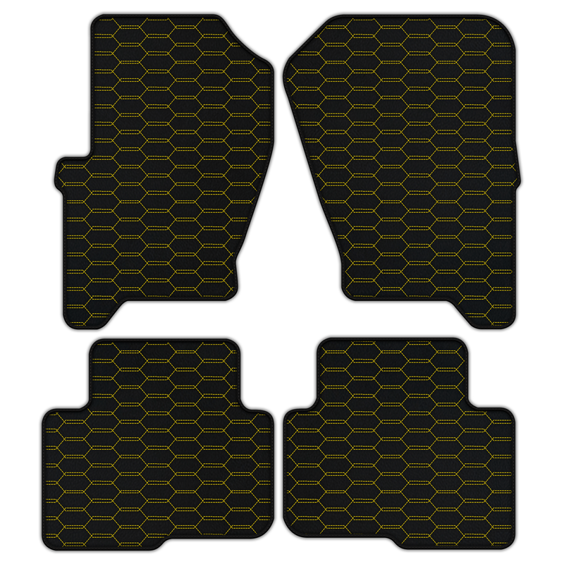 Customizable Leather Floor Mats with Interlaced Hex Pattern for Land Rover Discovery (2004-2009)