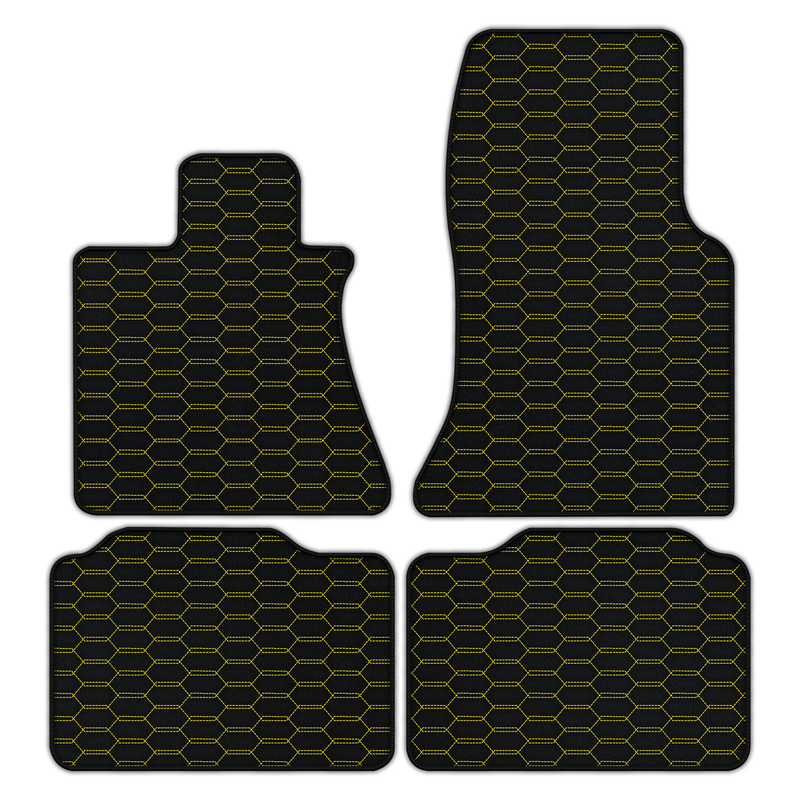 Customizable Leather Floor Mats with Interlaced Hex Pattern for Rolls Royce Phantom VIII (2017-2024)
