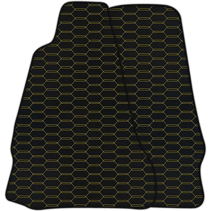 Tapis de voiture en cuir personnalisables avec motif hexagonal entrelacé pour Aston Martin V8 Vantage (2005–2023)