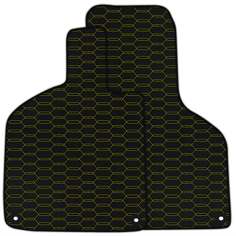 Tapis de voiture en cuir personnalisables avec un motif hexagonal entrelacé pour Lamborghini Huracan EVO (2019-2024)