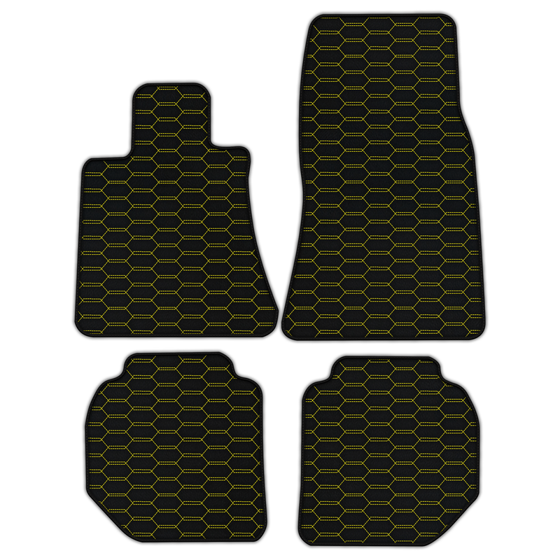 Customizable Leather Floor Mats with Interlaced Hex Pattern for Rolls Royce Ghost Series II (2021–2024)