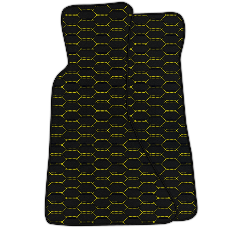 Tapis de voiture en cuir personnalisables avec motif hexagonal entrelacé pour Chevrolet Corvette C4 (1984-1996)