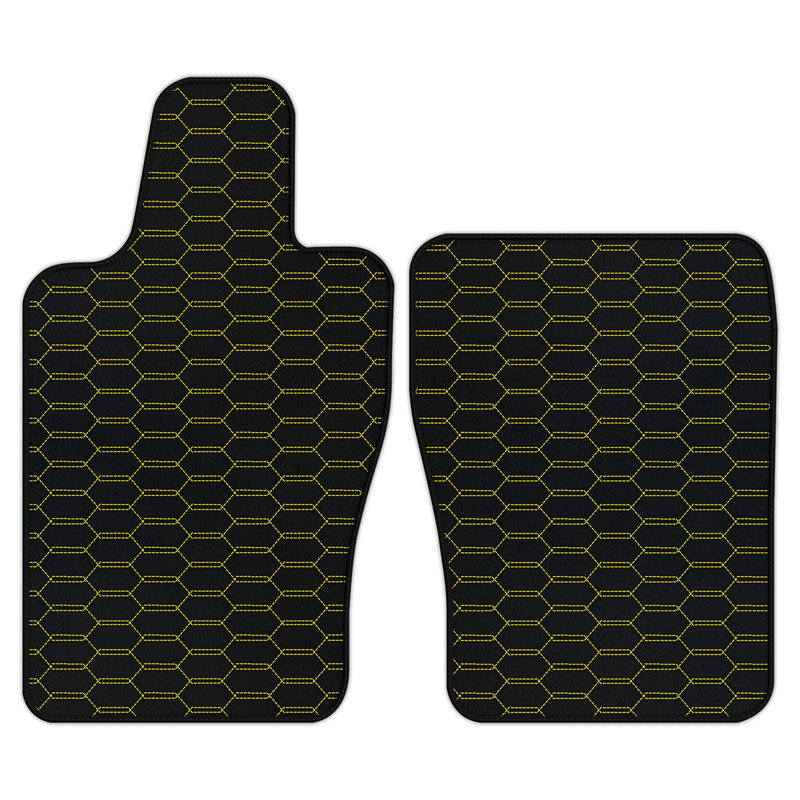 Customizable Leather Floor Mats with Interlaced Hex Pattern for Aston Martin DB12 (2023-2026) Coupe