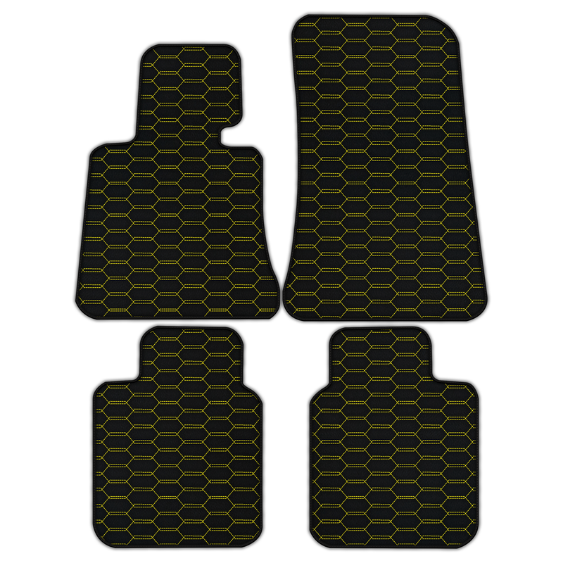 Customizable Leather Floor Mats with Interlaced Hex Pattern for Rolls Royce Phantom Drophead Coupe (2007-2016)