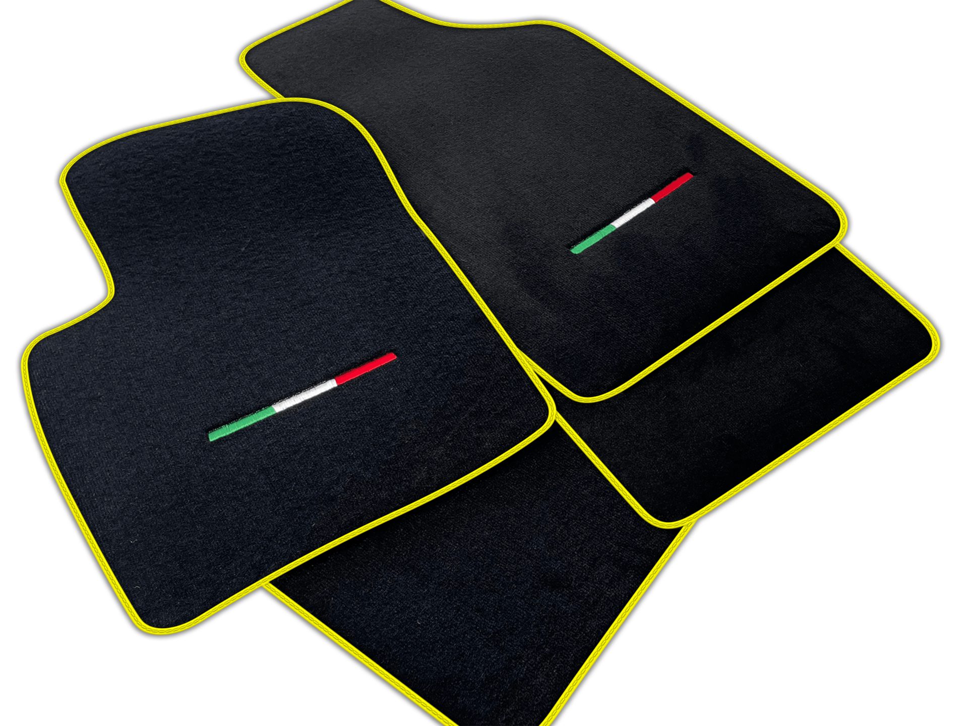 Italian Edition Black Floor Mats for Fiat 500e (2020-2024) 3+1
