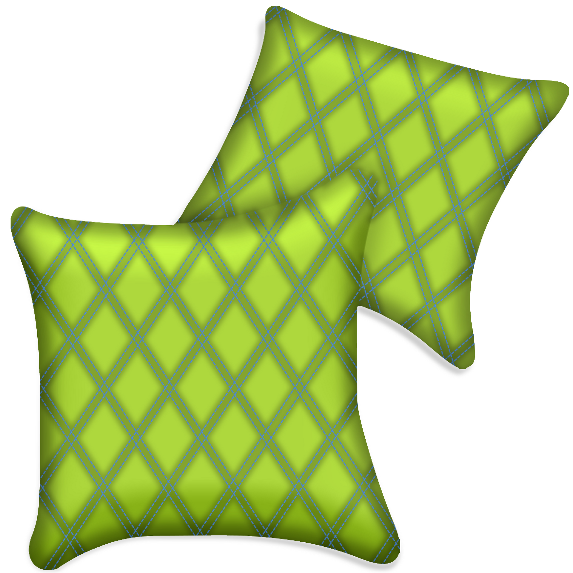 Customizable Green Leather Pillows Set of 2 for All Vehicles | Double Diamond Pattern