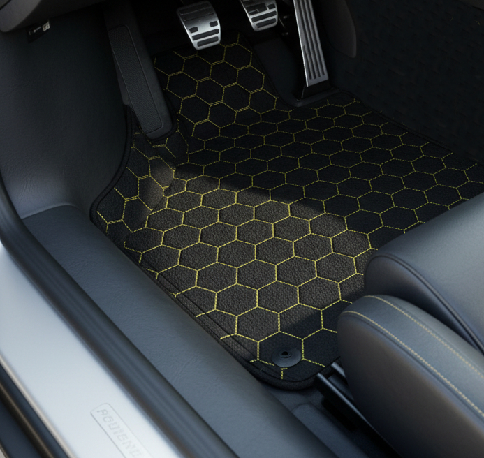 Tapis de voiture en cuir personnalisable avec motif hexagonal pour Lamborghini Diablo (1990-2001) - AutoWin
