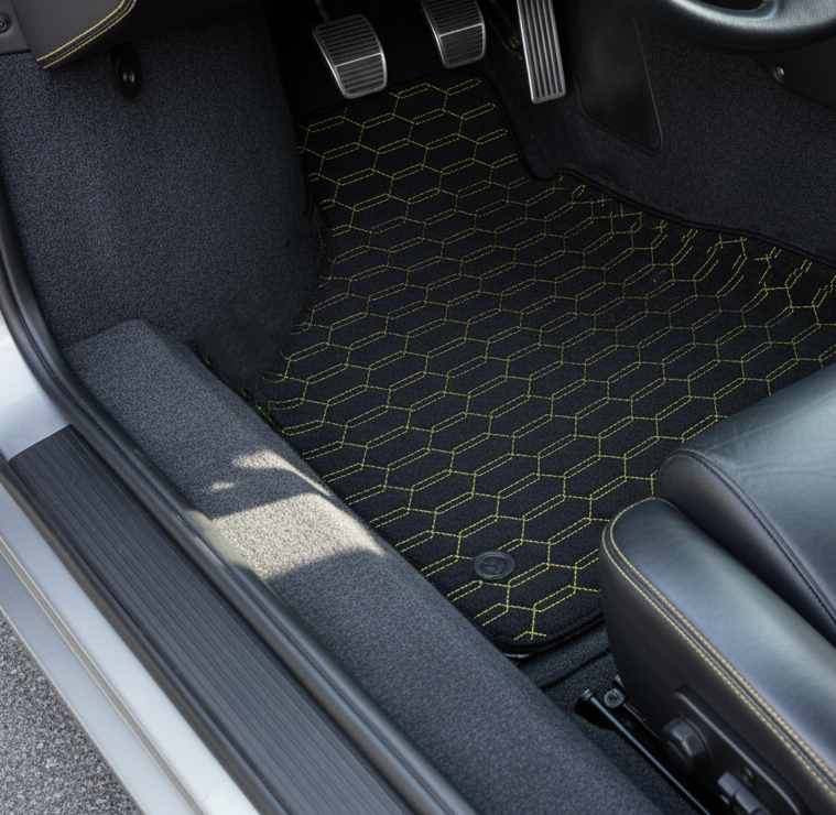 Customizable Leather Floor Mats with Single Diamond Pattern for Lamborghini Diablo (1990-2001) - AutoWin