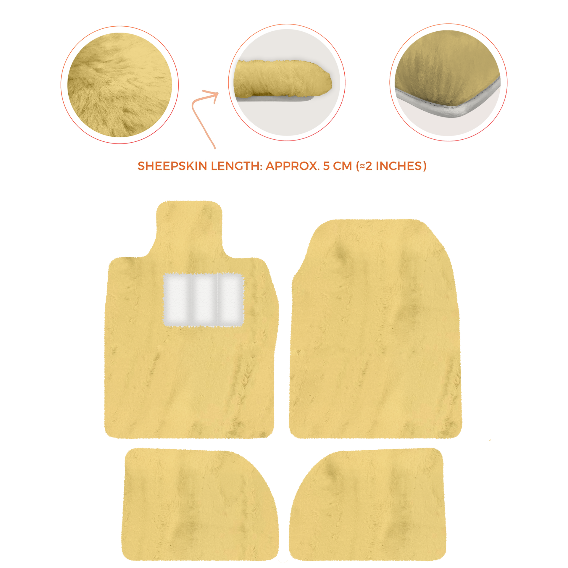 Premium Sheepskin Floor Mats for Porsche 924 (1976-1988)