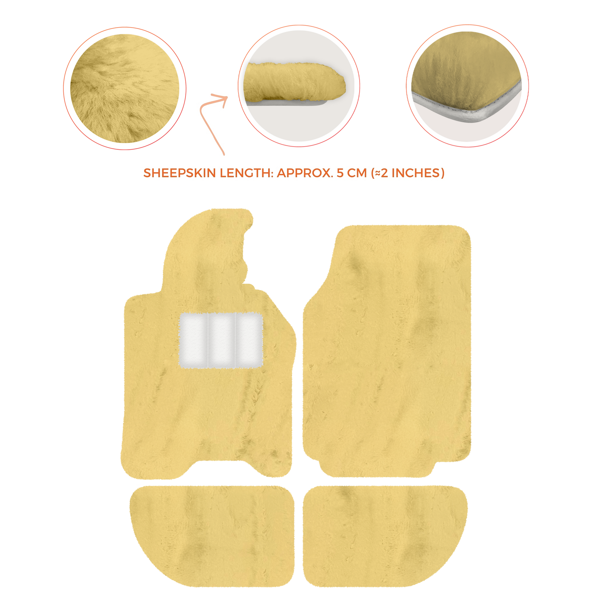 Sheepskin Floor Mats for Porsche 944 (1981-1991) | Custom Colors