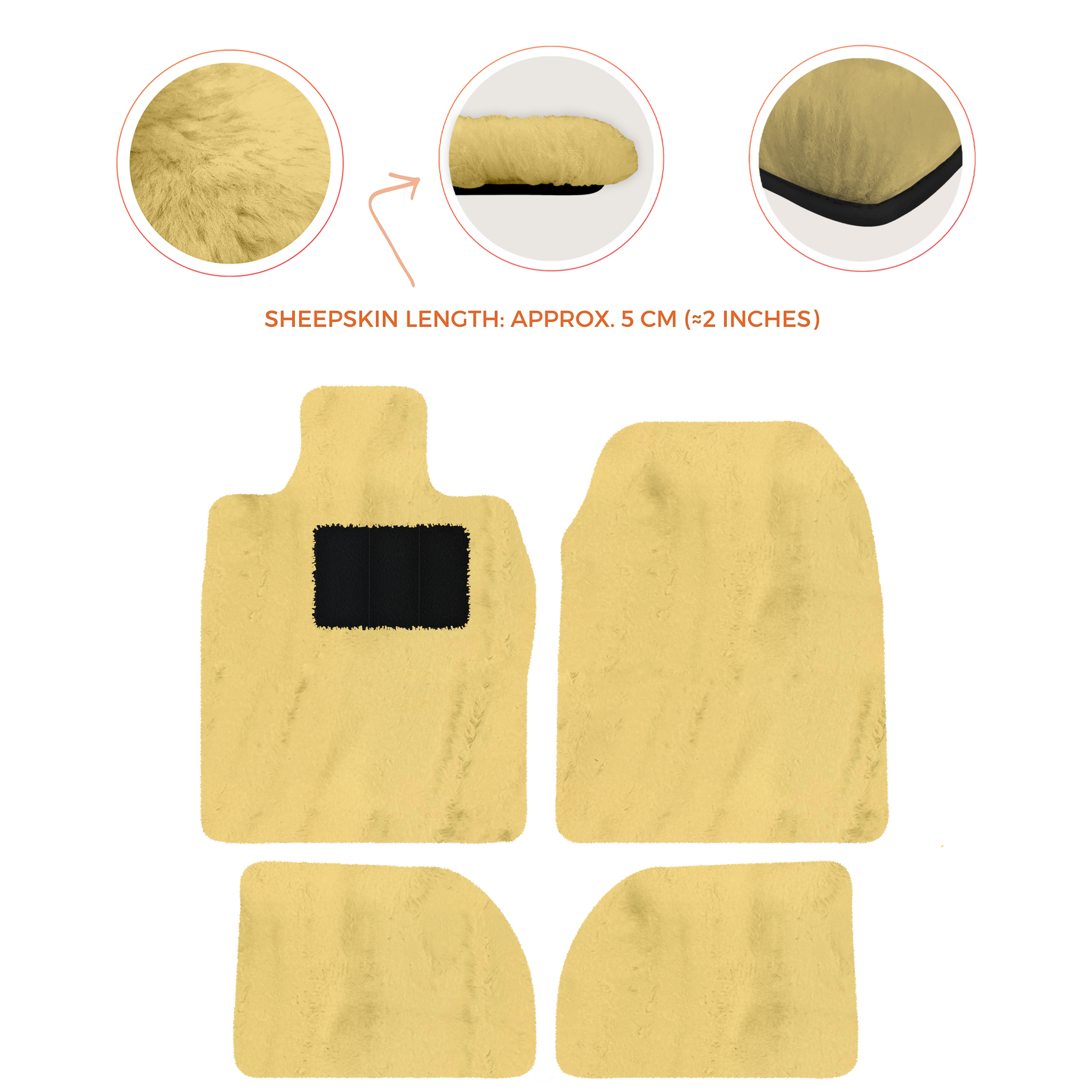Premium Sheepskin Floor Mats for Porsche 924 (1976-1988)