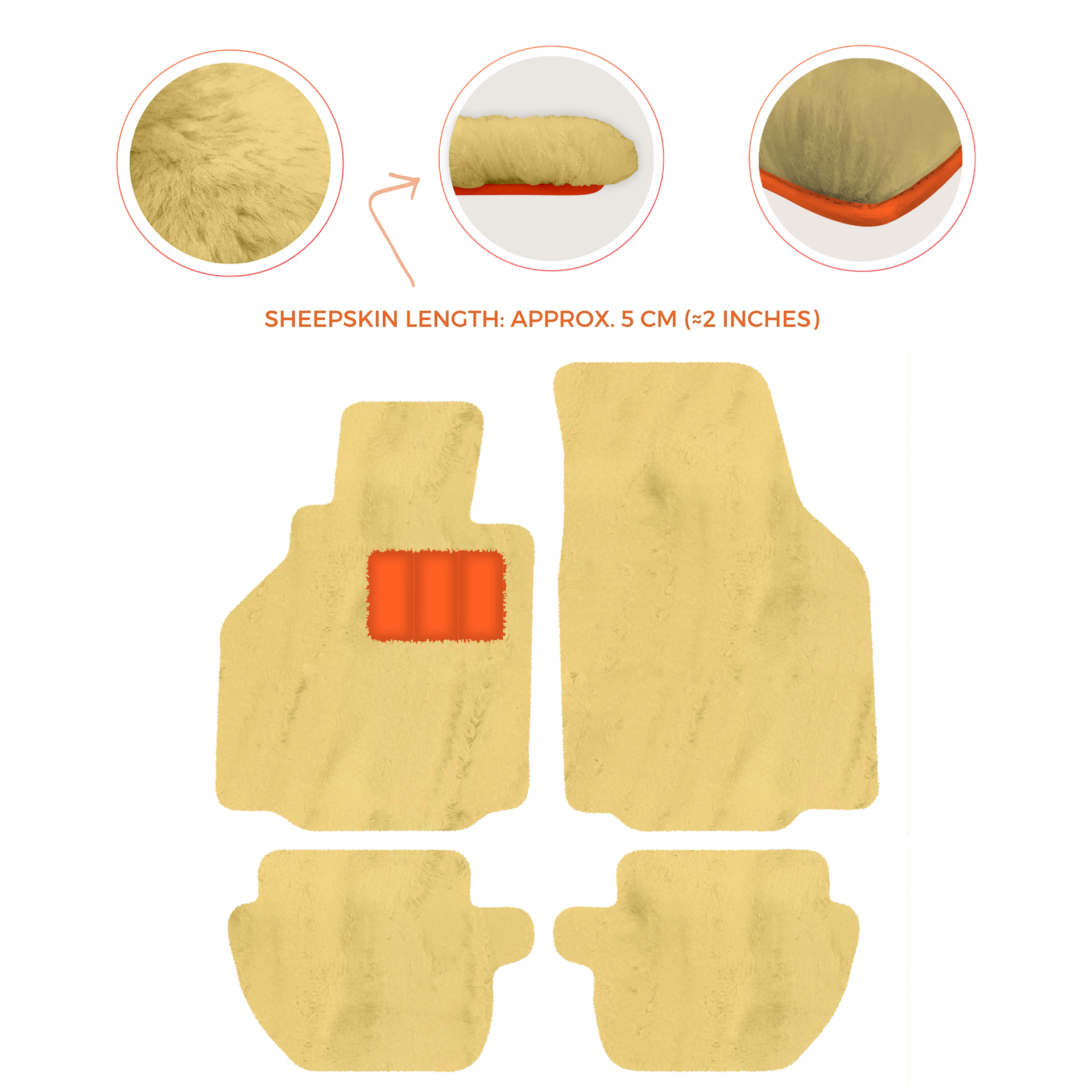 Premium Luxury Sheepskin Floor Mats for Ferrari Roma (2021-2024)