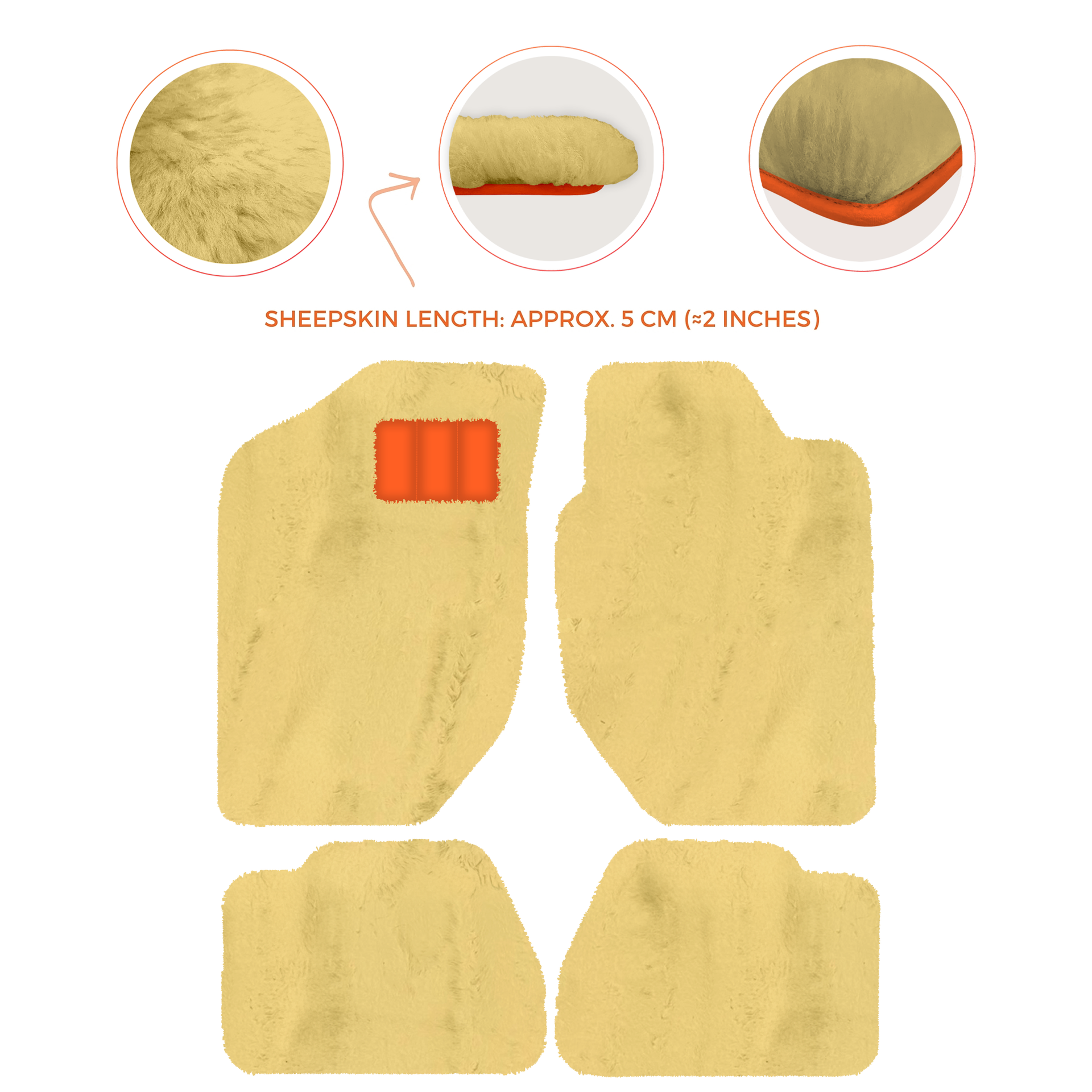 Luxury Sheepskin Floor Mats for Land Rover Discovery Sport (2015-2019)