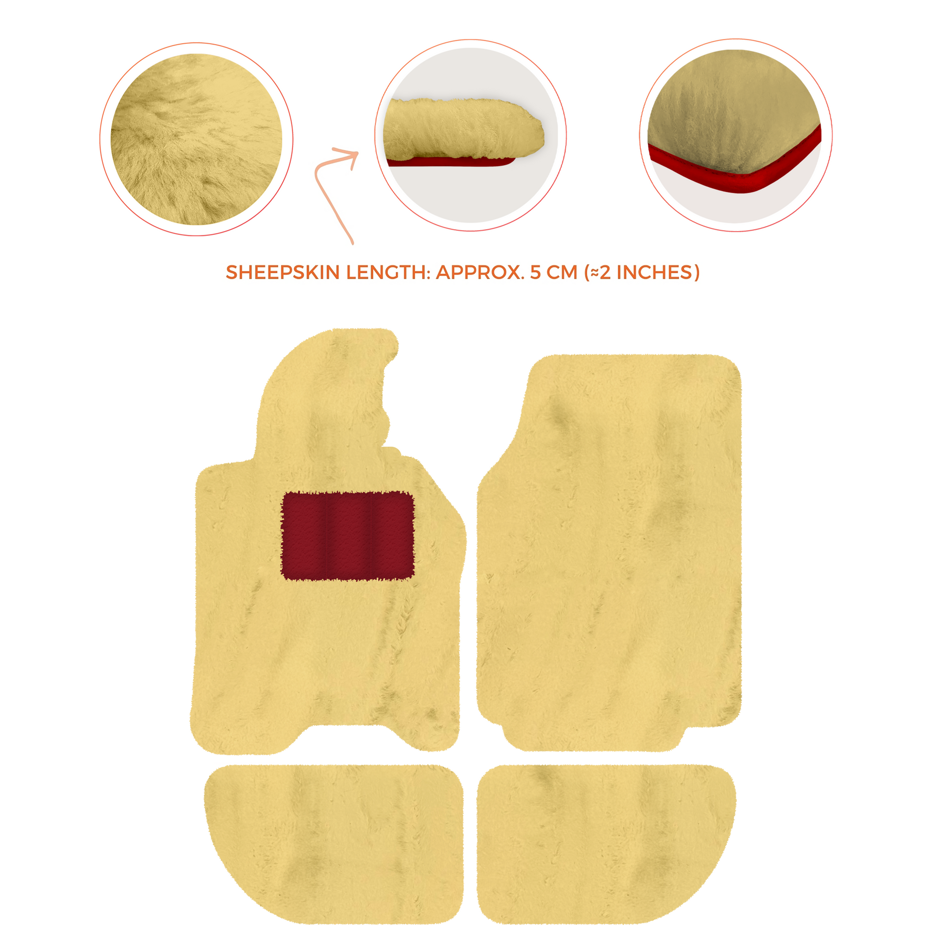 Sheepskin Floor Mats for Porsche 944 (1981-1991) | Custom Colors