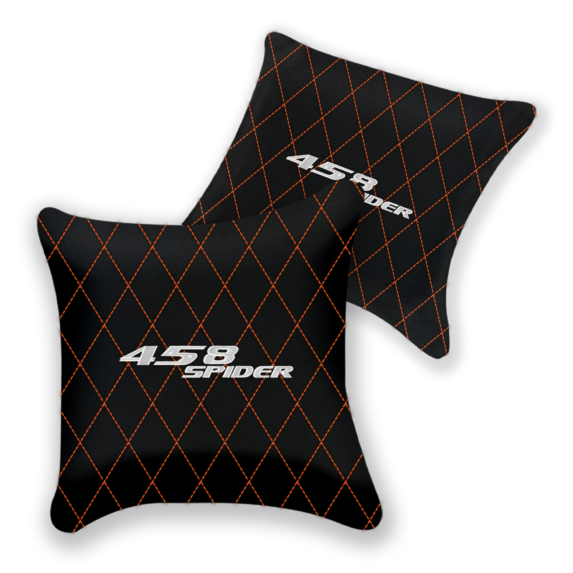 Customizable Black Leather Pillows Set for Ferrari 458 (2012-2015)