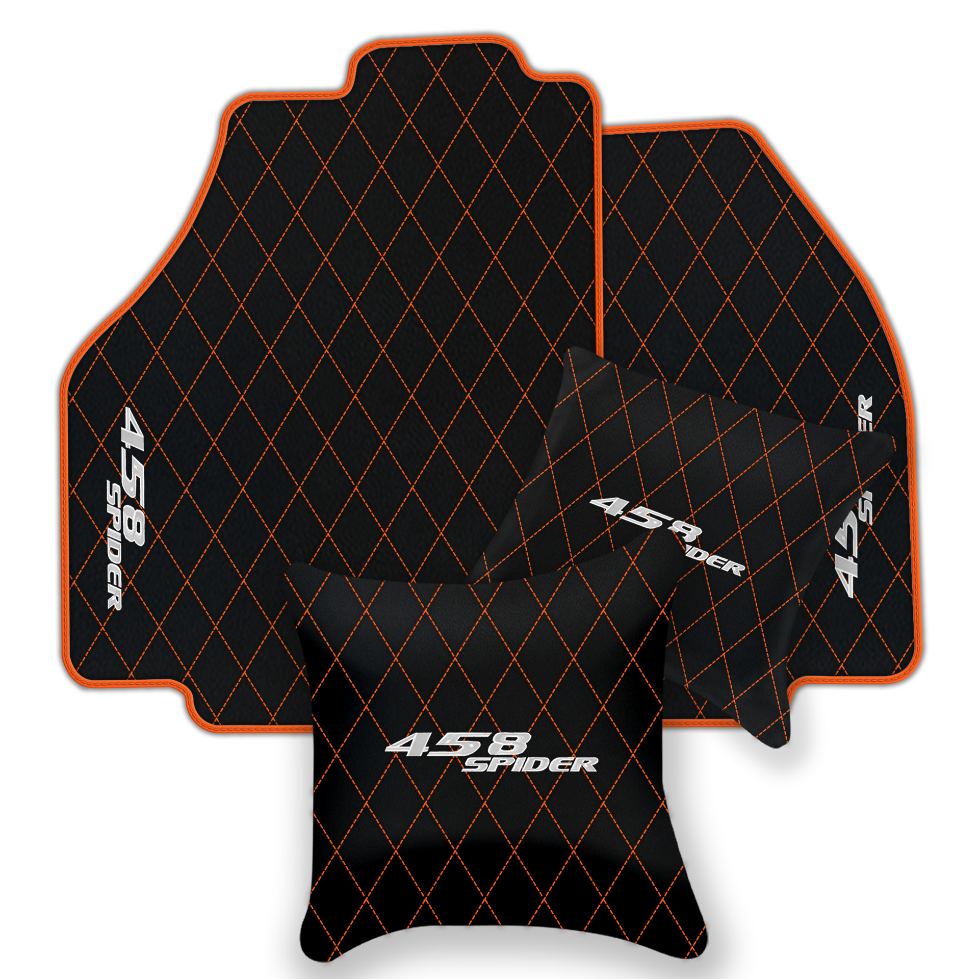 Black Leather Floor Mats for Ferrari 458 Spider (2012-2015) | Custom